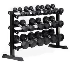 1-50kg Rubber Hexagonal "Class A" Dumbbell Set With TWO X 3-Tier Dumbbell Racks 7 1-50kg Rubber Hexagonal "Class A" Dumbbell Set With TWO X 3-Tier Dumbbell Racks -Fitness Equipment Store 51u5nt4nijl. sx355