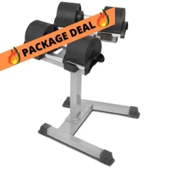 RevoLock 64kg Adjustable Dumbbell Set With Stand (32kg Pair) - IN STOCK NOW