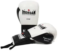 MORGAN LACE UP LEATHER FIGHT NIGHT BOXING GLOVES (8 - 10oz)