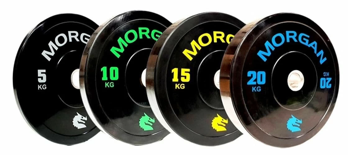 PACKAGE DEAL - 100KG MORGAN OLYMPIC BUMPER PLATE PACK * 1 PACKAGE DEAL - 100KG MORGAN OLYMPIC BUMPER PLATE PACK *