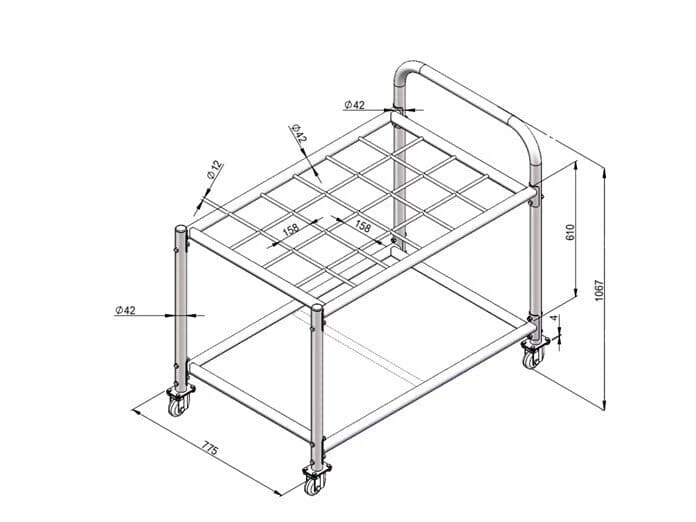 MORGAN FOAM ROLLER & EXERCISE MAT CART 5 MORGAN FOAM ROLLER & EXERCISE MAT CART - Image 5