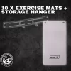 Bodyworx Exercise Mats 10 Pce + Adjustable Storage Wall Rack
