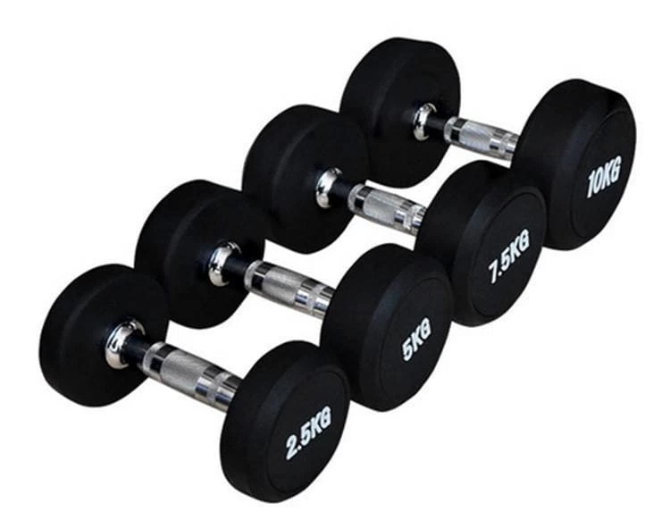 SPECIAL! 10-40kg Commercial Rubber Round Dumbbell Set + 2-Tiers Dumbbell Rack 4 SPECIAL! 10-40kg Commercial Rubber Round Dumbbell Set + 2-Tiers Dumbbell Rack - Image 4