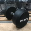 CLEARANCE - Black PU Rubber-Coated Commercial Dumbbells, Sold In Pairs (Style 2)