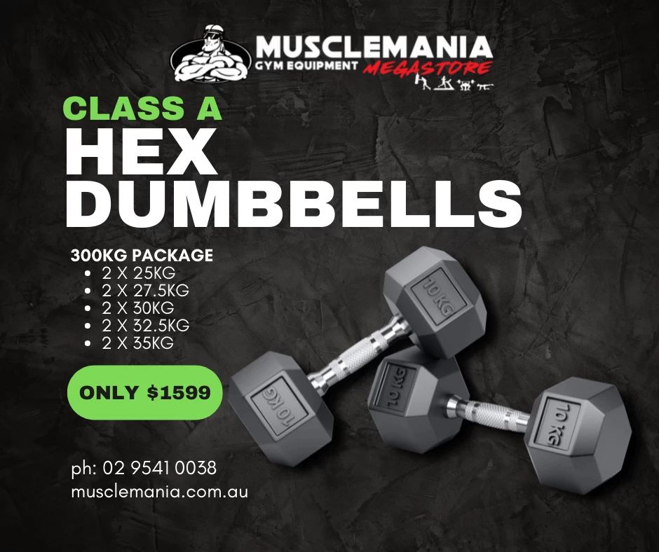 PACKAGE DEAL - Hex Dumbbell Pack - 300KGS 1 PACKAGE DEAL - Hex Dumbbell Pack - 300KGS