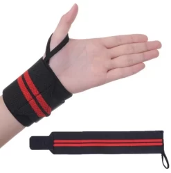 MORGAN ELASTICATED WRIST GUARD - (PAIR) [BLACK & RED]