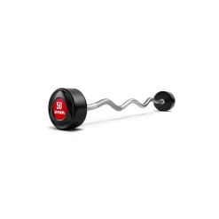 ZIVA SL Premium Urethane EZ Curl Barbell - 30KGS (Black & White)