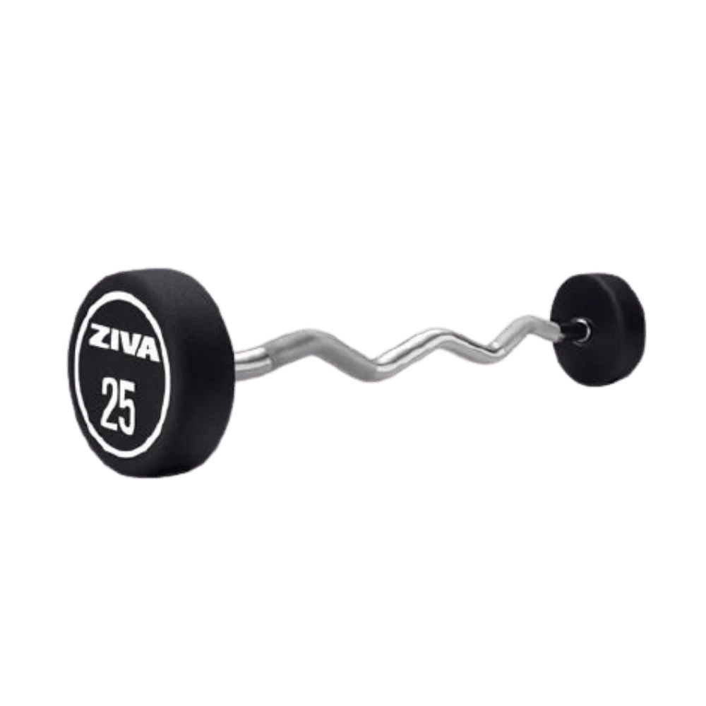 ZIVA™ XP COMMERCIAL-GRADE EZ CURL BARBELL SET (10 KG- 45 KG)