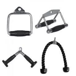 Gym Cable Attachment 4-Piece Package, Commercial-Grade