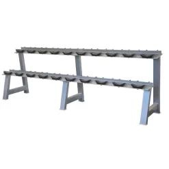 Commercial 2-Layer Dumbbell Rack With Saddle For Round Dumbbells