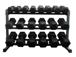 1-50kg Rubber Hexagonal "Class A" Dumbbell Set With TWO X 3-Tier Dumbbell Racks 6 1-50kg Rubber Hexagonal "Class A" Dumbbell Set With TWO X 3-Tier Dumbbell Racks -Fitness Equipment Store drf3 1 2048x2048 e788450e 184d 486c a8e0 2719571f30bf