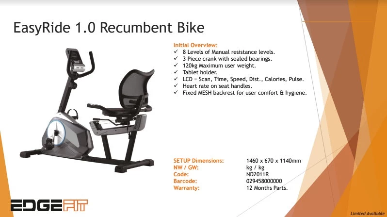 SPECIAL DEAL! EasyRide Recumbent Bike, Smooth, Manual Magnetic 2 SPECIAL DEAL! EasyRide Recumbent Bike, Smooth, Manual Magnetic - Image 2