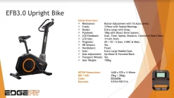 EDGEFIT EFB3.0 Programmable Upright Bike -Fitness Equipment Store efb3