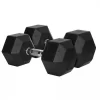 Rubber Hexagonal Dumbbell Set,10-20kg (5 Pairs Total)