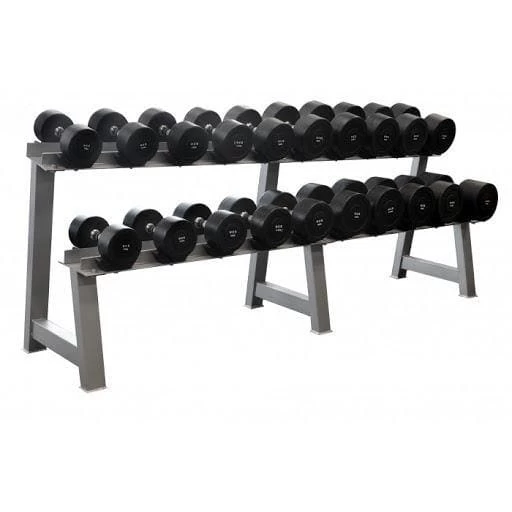 SPECIAL! 10-40kg Commercial Rubber Round Dumbbell Set + 2-Tiers Dumbbell Rack 1 SPECIAL! 10-40kg Commercial Rubber Round Dumbbell Set + 2-Tiers Dumbbell Rack