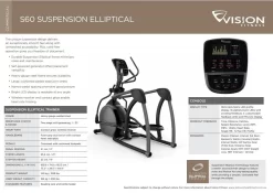 Vision S60 Suspension Elliptical Cross Trainer 2023 6 Vision S60 Suspension Elliptical Cross Trainer 2023 -Fitness Equipment Store s60 brochure