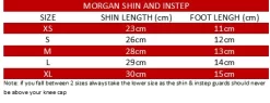 Morgan Elastic Shin & Instep Protectors -Fitness Equipment Store sg 1 size chart
